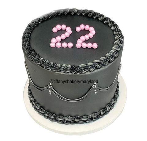 Black Round Cake - 6" with Three layers