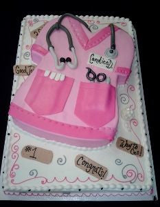 Nurse's Scrub 2-D Shaped Cake