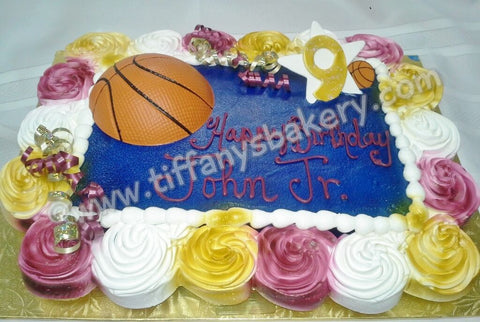 Basketball on 1/4 Sheet with Cupcakes