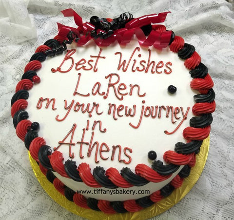 Round Buttercream Frosted Cake with Two Color Border
