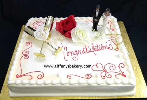 Congratulations Engagement Sheet Cake