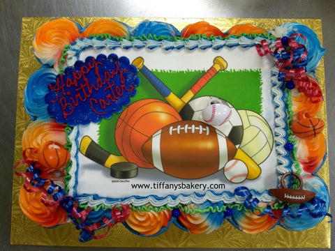 Sports Collage Cupcake Cake with Edible Image Layon #19196