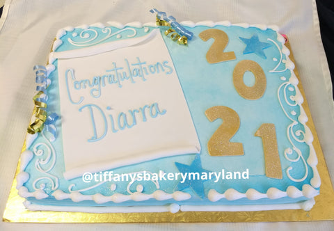Grad Scroll Open Sheet Cake