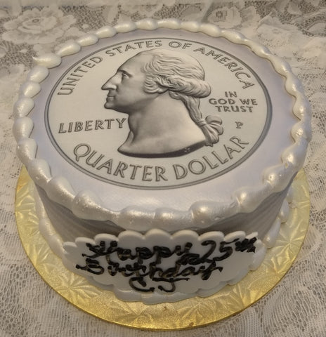Quarter Dollar Money Cake - 8" Round