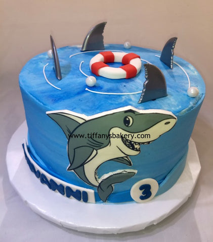 Buttercream Frosted 8" Round Cake - Shark