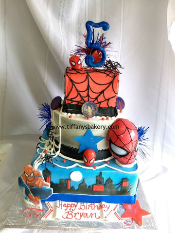 Square with Round Celebration Tier - Spiderman