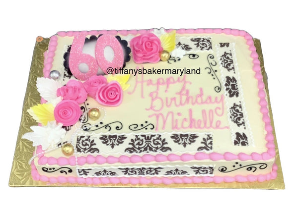 Milestone 60th Birthday Sheet Cake