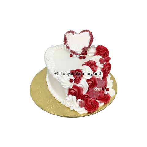 Heart Shaped Cake with Rosettes