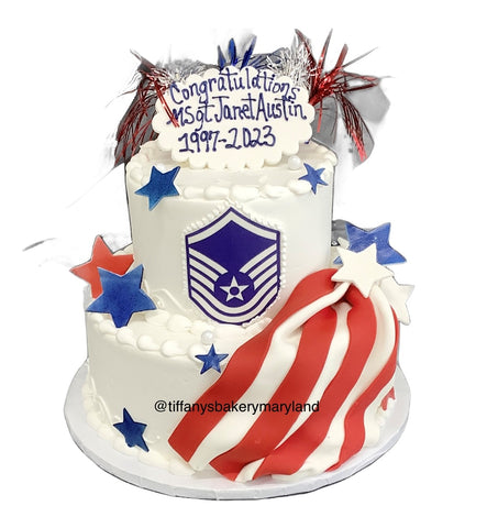 Military Patriotic  Celebration Tier Cake