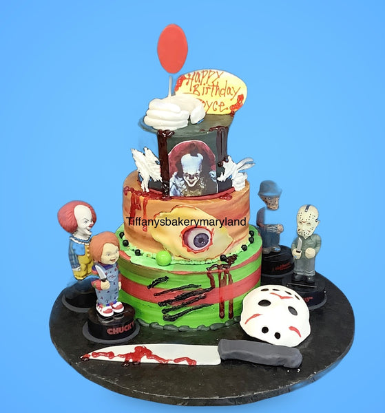 Halloween Movie Theme 3 Tier Cake