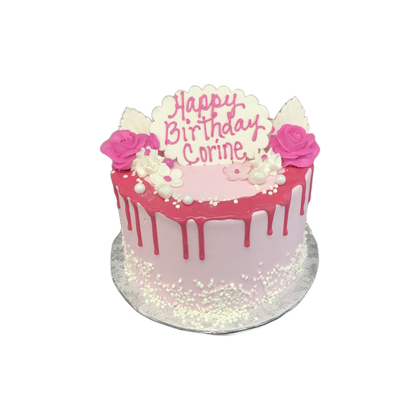 Drip Cake with Three Layers - 6" or 8" Cake Serves 4