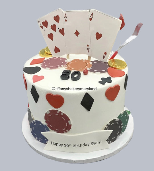 Playing Cards Round Cake