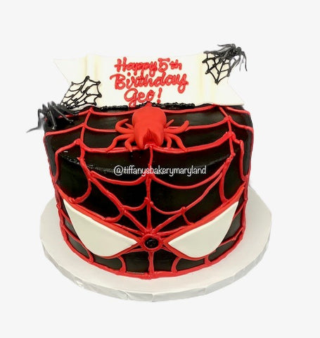 Spiderman Face on 8" Round Cake