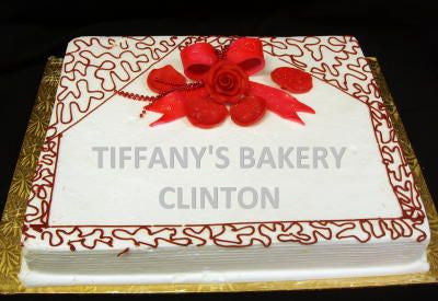 Red Lace Sheet Cake