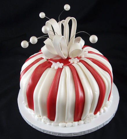 Red and White Pleats
