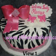 Zebra Round with Bow and Booties