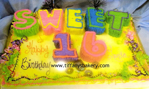 Full Sheet with 3D Cutout Letters - SWEET 16 Design