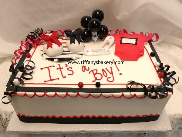 Double Layer Baby Shower Sheet Cake - Quarter Sheet