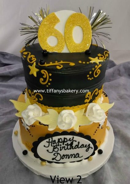 Black with Gold Bling Celebration Tier