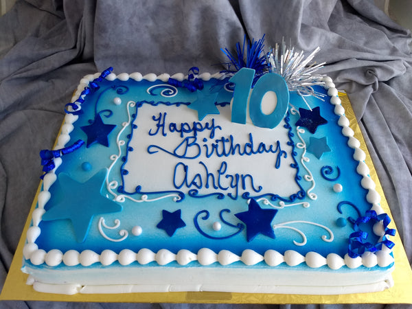 Birthday Stars Sheet Cake