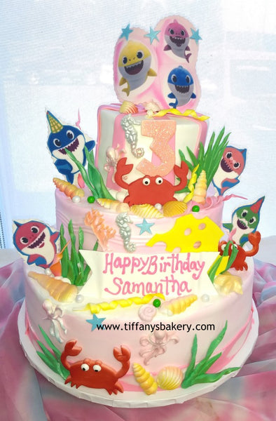 Celebration Tier Cake - Three Tier Baby Shark