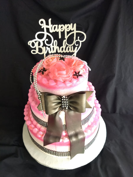 Celebration Tier Cake with Bling and Bow 2 or 3 Tier