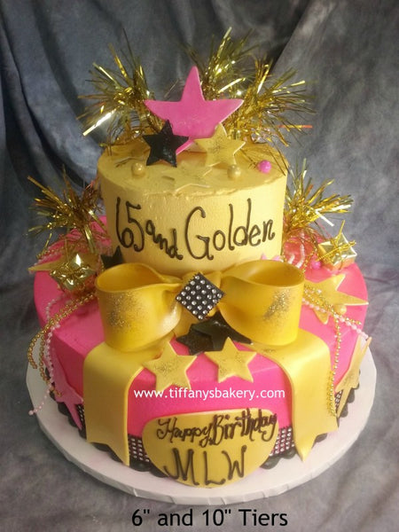Celebration Tier Cake with Bling and Bow 2 or 3 Tier