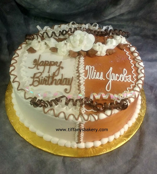 Round Cake with 2 Color Frosting
