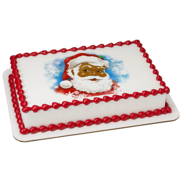 Classic Santa African American Edible Image Layon #21726