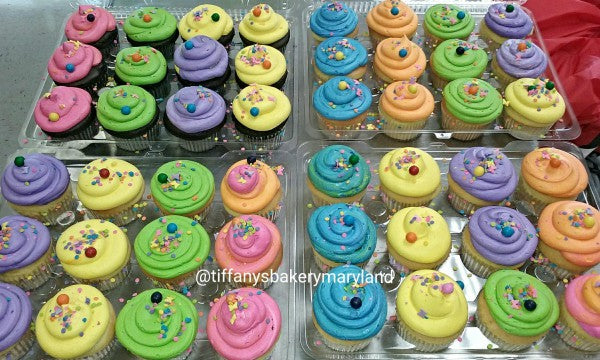 Cupcakes with Colored Buttercream - Dozen