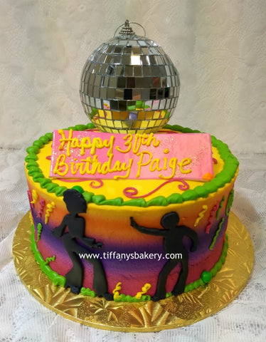 Disco Dancers on 8" Round Cake