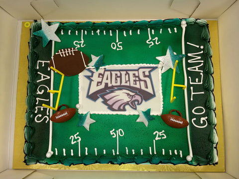 Football Field Sheet Cake with Edible Image Layon