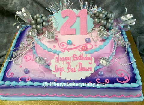 Half  Sheet with 8" Single Layer Round Cake - Birthday