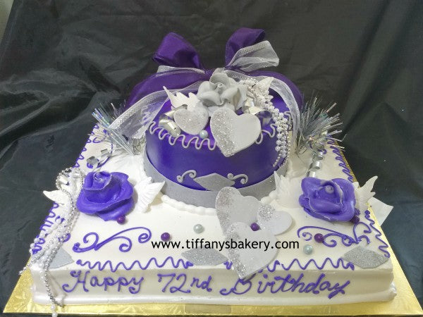 Half Sheet with 8 Inch Round Double Layer Cake