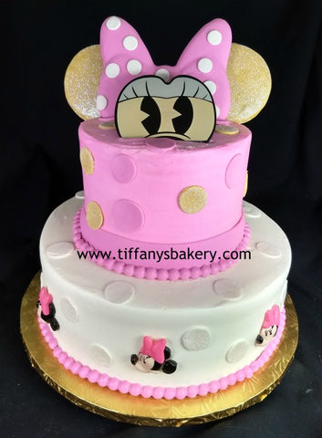 Minnie Mouse Face Celebration Tier Cake