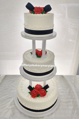 Ribbons of Love Classic Wedding Cake