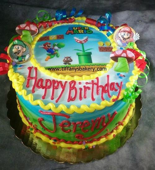 Super Mario  Round Cake with Edible Image Layon
