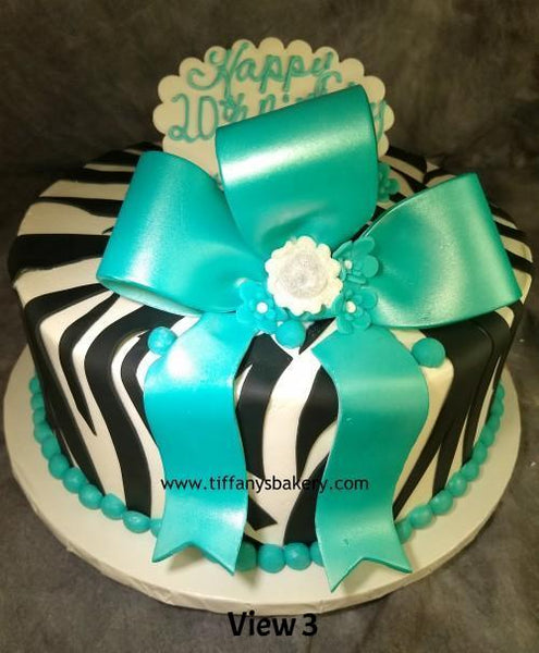 Zebra Round with Bow and Booties